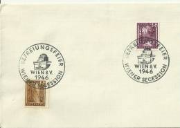 AUSTRIA 1946 - SPECIAL COVER WITH 2 STS OF 8g  OF  MAY 8, 1946 WIENER SECESSION -LIBERATION CELEBRATION-BEFREIUNGSFEIER - Lettres & Documents