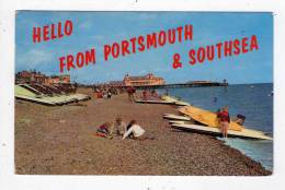 Carte Postale HELLO FROM PORTSMOUTH & SOUTHSEA 1974 PEDALO PLAGE  SABLE Angleterre - Portsmouth