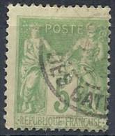 1898-900 FRANCIA USATO SAGE 5 CENT I TIPO - FR474-2 - 1876-1878 Sage (Type I)