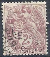 1900 FRANCIA USATO ALLEGORIA TIPO BLANC 2 CENT - FR476 - 1900-29 Blanc