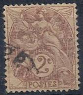 1900 FRANCIA USATO ALLEGORIA TIPO BLANC 2 CENT - FR476-2 - 1900-29 Blanc