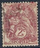 1900 FRANCIA USATO ALLEGORIA TIPO BLANC 2 CENT - FR476-8 - 1900-29 Blanc