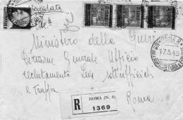 1945 LETTERA RACCOMANDATA CON ANNULLO ROMA 8 - Marcophilia