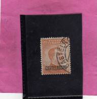 COLONIE ITALIANE CASTELROSSO 1922 OVERPRINTED SOPRASTAMPATO ORIZZONTALE 20 CENTESIMI USED - Castelrosso