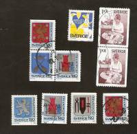 OS.28-5. Sweden, Sverige LOT - 1980 Inrikes Post - 1981 - 1986 Coat Of Arms Privat Post - Ake Svensson - Slania - Used Stamps