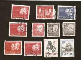 OS.29-8-9. Sweden, Sverige LOT Set Of 11 - 1962 Gustav VI Adolf 1967 1961 1964 1965 Nobel Prize Winners Library - Gebraucht