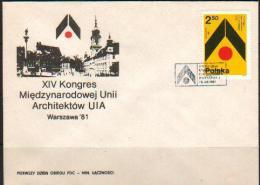 POLAND FDC 1981 15TH CONGRESS OF UIA INTERNATIONAL UNION OF ARCHITECTS IN WARSAW Architecture Castles Churches Monuments - FDC