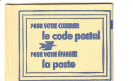 CARNET DE 8 VIGNETTES "MISE EN PLACE DU NOUVEAU CODE POSTAL" En 1972 - Blocks Und Markenheftchen