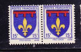 FRANCE N° 574 15f OUTREMER ROUGE ET JAUNE BLASON DE PROVENCE  PROVENCE PARTIELLEMENT EFFACE** - Nuovi