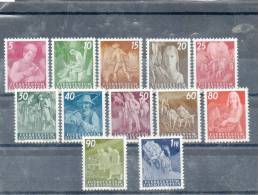 LOT N° 429 - LIECHTENSTEIN N°251/262** - TRAVAUX AGRICOLES - Cote 170 € - Unused Stamps