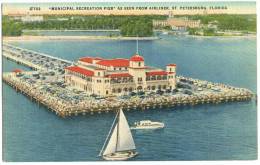 USA, Municipal Recreation Pier, As Seen From Airliner, St. Petersburg, Florida, Unused Linen Postcard [11566] - St Petersburg