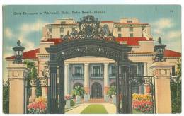 USA, Gate Entrance To Whitehall Hotel, Palm Beach, Florida, Unused Linen Postcard [11567] - Palm Beach