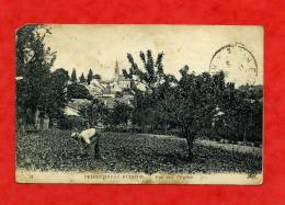 * VERRIERES Le BUISSON-Vue Sur L´Eglise-1923(Jardinier) - Verrieres Le Buisson