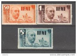IF73-2621TAN.Marrucos.Mar Oc  ,Marocco,IFNI  ESPAÑOL.General Franco.1951 .(Ed 73/5**) Sin Charnela.LUJO - Unused Stamps