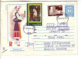 GOOD BULGARIA " REGISTERED " Postal Cover To ESTONIA 1979 - National Costume - Good Stamped: Art ; Industry - Briefe U. Dokumente