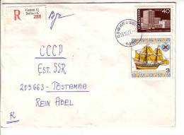 GOOD BULGARIA " REGISTERED " Postal Cover To ESTONIA 1977 - Good Stamped: Industry ; Ship - Lettres & Documents