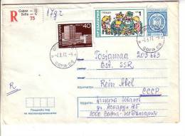 GOOD BULGARIA " REGISTERED " Postal Cover To ESTONIA 1977 - Good Stamped: Industry ; Children - Briefe U. Dokumente