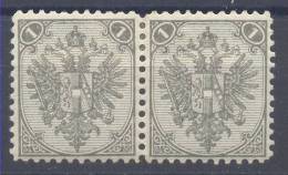 Austria Occupation Bosnia & Hercegovina 1 Kr Pair 1st Board Perforation 11 1879 MH * - Unused Stamps