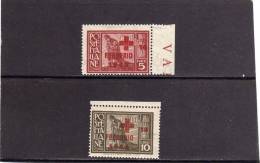 COLONIE ITALIANE EGEO 1945 PRO CROCE ROSSA RED CROSS OVERPRINTED SOPRASTAMPATI PITTORICA SERIE COMPLETA COMPLETE SET MNH - Egée (Duitse Bezetting)