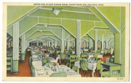 USA, Green And Sliver Dining Room, Cedar Point-on-lake Erie, Ohio, 1946 Used Linen Postcard [11583] - Andere & Zonder Classificatie