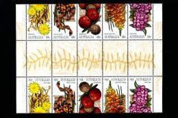 AUSTRALIA - 2002  BUSH TUCKER  STRIP  TETE BECHE  GUTTER PAIRS  MINT NH - Blocks & Kleinbögen