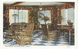 Big Island HI Hawaii, Volcano House Hotel, Sun Parlor Interior View, C1910s/20s Vintage Postcard - Big Island Of Hawaii