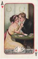 Clark Artist Signed, 'Game Of Hearts' Playing Cards, Romance, C1900s Vintage Postcard - Spielkarten