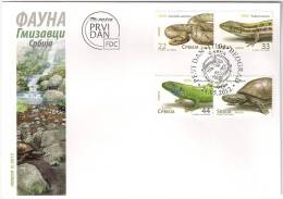 Serbia 2012. Reptiles FDC - Turtles