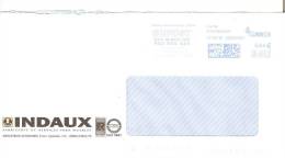 ENVELOPPE AVEC FLAMME ESPAGNE - PUBLICITE "INDAUX" - Franking Machines (EMA)