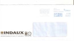 ENVELOPPE AVEC FLAMME ESPAGNE - PUBLICITE "INDAUX" - Franking Machines (EMA)