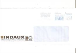 ENVELOPPE AVEC FLAMME ESPAGNE - PUBLICITE "INDAUX" - Franking Machines (EMA)