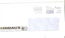 ENVELOPPE AVEC FLAMME ESPAGNE - PUBLICITE "INDAUX" - Franking Machines (EMA)