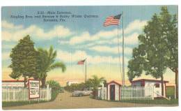 USA, Main Entrance, Ringling Bros. And Barnum & Bailey Winter Quarters, Sarasota, Florida, Used Linen Postcard [11604] - Sarasota