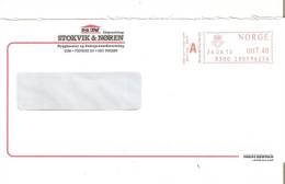 ENVELOPPE AVEC FLAMME NORVEGE - PUBLICITE "STOKVIK&NOREN" - Timbres De Distributeurs [ATM]