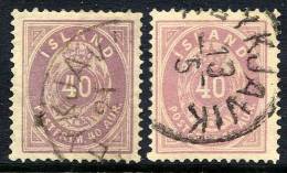ICELAND 1882-86 40 Aurar Two Shades, Used. Michel 15A - Oblitérés