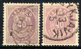 ICELAND 1882-86 40 Aurar Two Shades, Used. Michel 15A - Usati