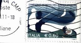 Italia 2011, Campionati Mondiali Pesca Sportiva (o), Autoadesivo Su Frammento, Annullo Coevo - 2011-20: Usados