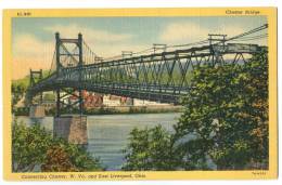 USA, Chester Bridge, Connecting Chester, W. VA, And East Liverpool, Ohio, Unused Linen Postcard [11615] - Sonstige & Ohne Zuordnung