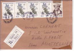 FRANCE.  Lettre Recommandée De 1987, Cover, Letter, ACONIT, Plante, Plant, Fleur, Flower X 4, N°2269 - Covers & Documents