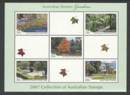 2007 Australian Botanic Gardens Complete Mint Unhinged Gum On Back Mini Sheet Only Available From Year Book - Blokken & Velletjes