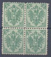 Bosnia & Hercegovina Austria Occupation 3 Kr Block Of Four 1st Board 1879 MNH,MH **/* - Ungebraucht