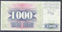 Bosnia And Hercegovina Paper Money Bill 1000 Dinara 1992 UNCIRCULAR ** - Bosnie-Herzegovine