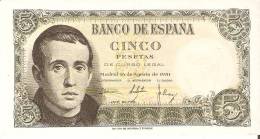 BILLETE DE ESPAÑA DE 5 PTAS DEL 16/08/1951 SERIE Z EN CALIDAD EBC+ (BANKNOTE) - 5 Pesetas