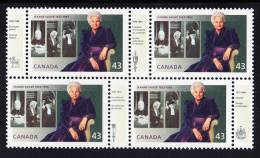 Canada MNH Scott #1509a Block Of 4 With 4 Different Tabs 43c Jeanne Sauve - Neufs