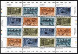 Canada MNH Scott #1506a Full Sheet Of 16 4 43c Second World War 1943 - Fogli Completi