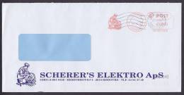 ## Denmark SCHERER'S ELEKTRO Aps Meter Stamp Cover 2010 Red Print & Postmark ! - Cartas & Documentos