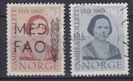 ## Norway 1963 Mi. 485-86 Camilla Collett Complete Set !! - Oblitérés