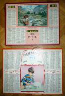 Lot 2 Calendriers, ALMANACH Des PTT 1965 Et 1968. Chat, Gorgolasque (Mercantour) - Tamaño Grande : 1961-70