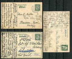 Germany Bavaria 1914-6 Postal Stationary Cards (3) Used - Entiers Postaux