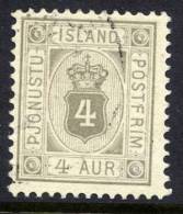 ICELAND 1900 Official 4 Aurar   Used. Michel 9 - Service